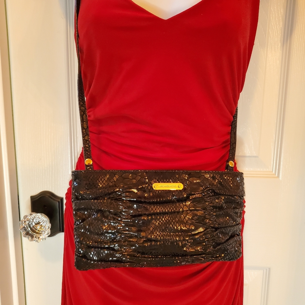Michael Kors - Faux Snakeskin - 3 Way Convertible Clutch, Shoulder & Crossbody - Picture 6 of 15
